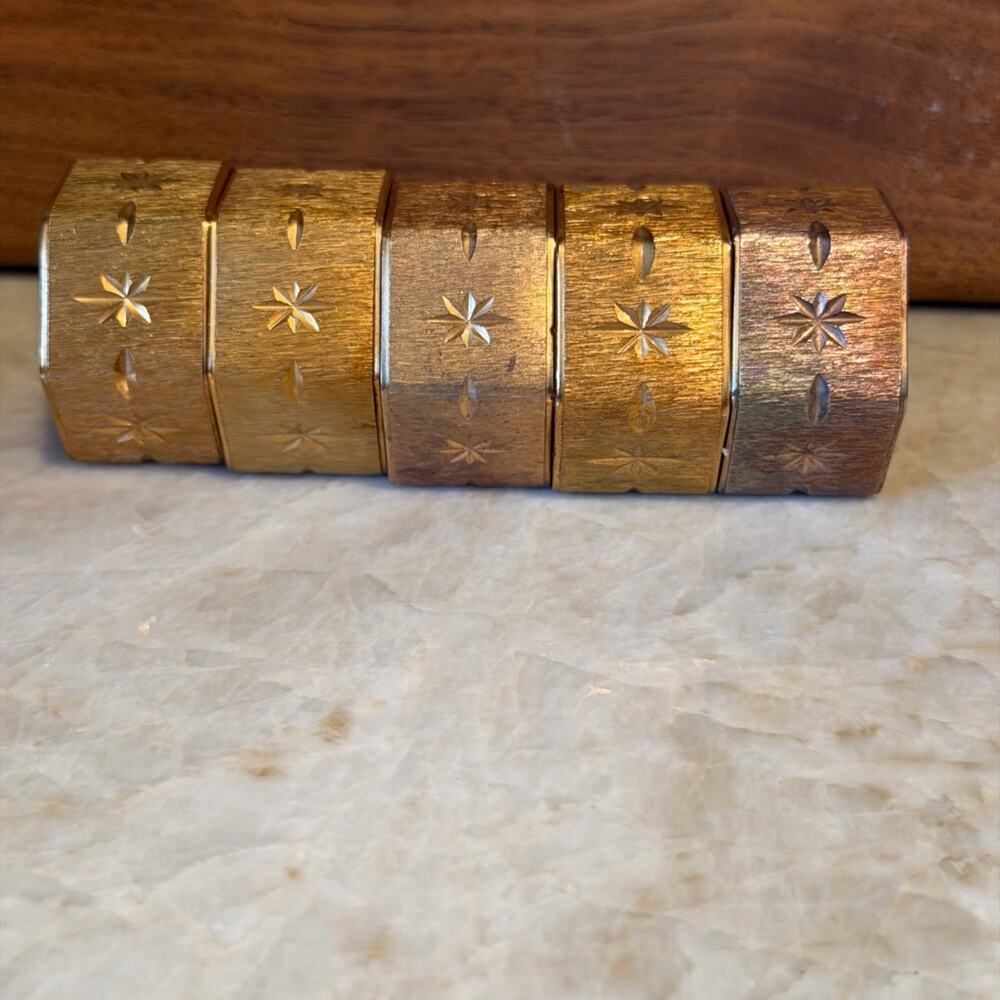 Vintage Retro brass napkin rings -5